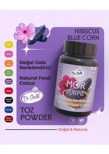 Doğal Toz Gıda Boyası Dr.gusto 25 gr Mor