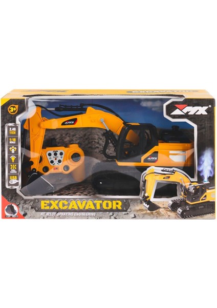 Z6814A Kumandalı Sesli Işıklı Buhar Atan Kepçe 1:18 Kız Erkek Çocuk Oyuncak Eğitici Oyuncaklar