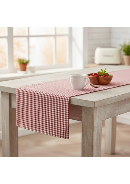 Kırmızı Pötikareli Leke Tutmaz Runner 40X160 cm