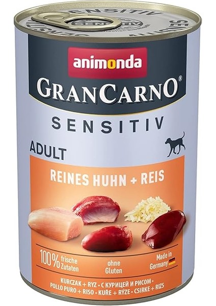 Gran Carno Sensitive Tavuk Etli ve Pirinçli Yetişkin Köpek Konservesi 400 gr