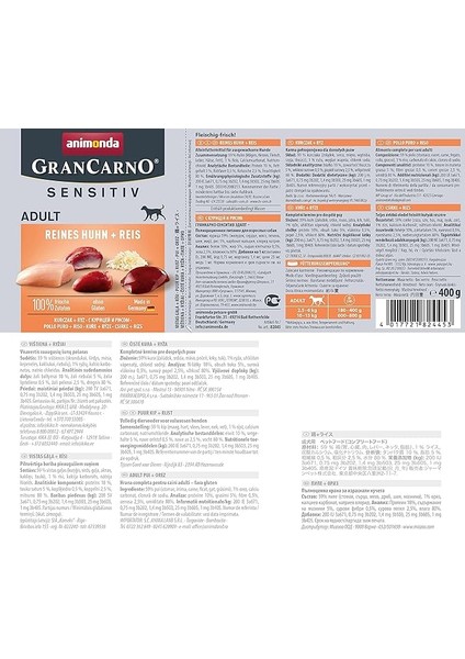 Gran Carno Sensitive Tavuk Etli ve Pirinçli Yetişkin Köpek Konservesi 400 gr fiyatları