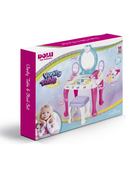 Unicorn Makyaj Masası ve Tabure Seti Kız Erkek Çocuk Oyuncak Eğitici Oyuncaklar modelleri