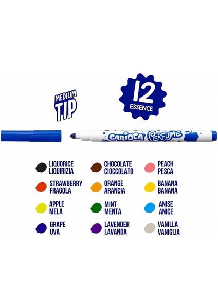 Carioca Kokulu Keçeli Boya Kalemi 12'li Kız Erkek Çocuk Oyuncak Eğitici Oyuncaklar fiyatları