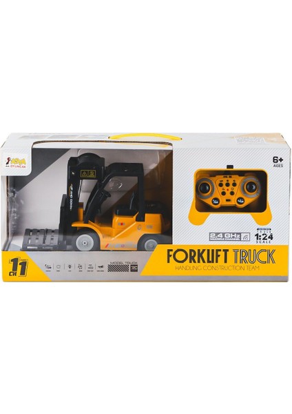 A8196-OQ9009 Kumandalı Sesli ve Işıklı Froklift 1:24 Kız Erkek Çocuk Oyuncak Eğitici Oyuncaklar