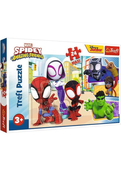 PUZZLE-14348 Maxi Spidey And His 24 Parça Çocuk Puzzle -Vardem Kız Erkek Çocuk Oyuncak Eğitici Oyunc
