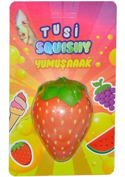 0007 Köpük Squishy Çilek -Tusi Kız Erkek Çocuk Oyuncak Eğitici Oyuncaklar