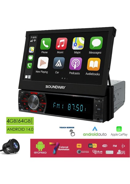 SW-10600 Android Indash Teyp 7 Inç 4+64GB