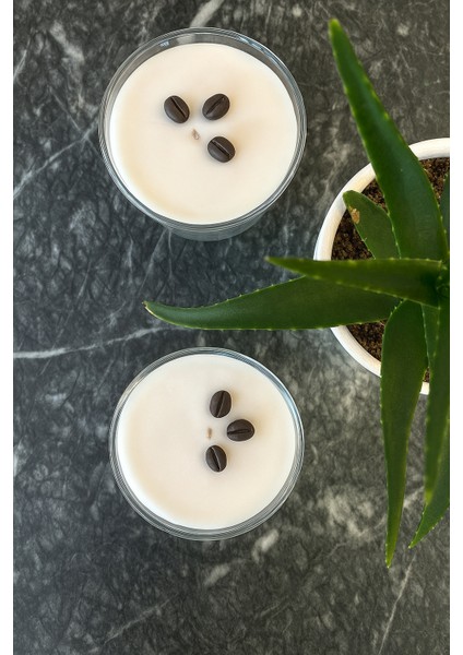 Espresso Martini Bardağında Kahve Kokulu Doğal Soya Mumu ve Dekor 200 ml (2 Adet) indirimleri