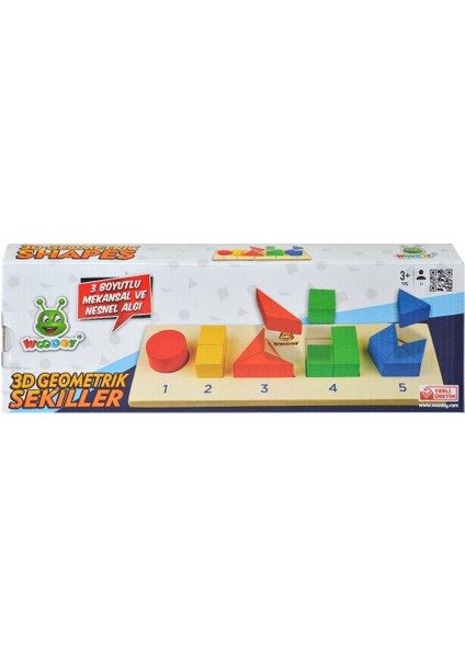 125 Woodoy 3D Yapboz Geometrik Şekiller Bultak Kız Erkek Çocuk Oyuncak Eğitici Oyuncaklar