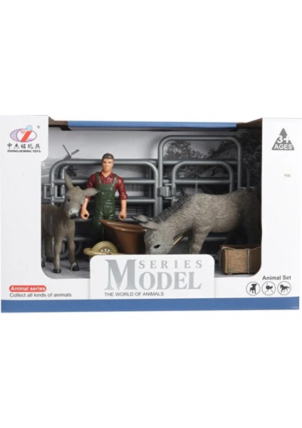 Model Hayvan Seti Eşek ve Sıpa Kız Erkek Çocuk Oyuncak Eğitici Oyuncaklar