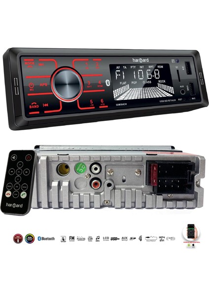 HR-MX654 Oto Teyp 4X50 Watt Bluetooth Mobil Aplikasyon 2xusb Sd Fm Aux