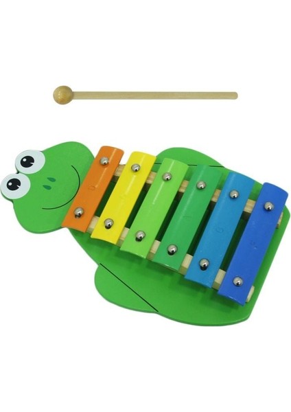 Sunman Ahşap Kurbağa Figürlü Ksilofon Kız Erkek Çocuk Oyuncak Eğitici Oyuncaklar