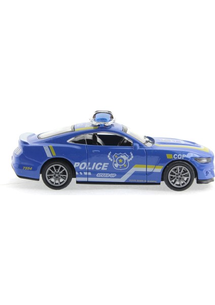 Die Cast Çek Bırak Metal Mavi Polis Arabası Kız Erkek Çocuk Oyuncak Eğitici Oyuncaklar modelleri