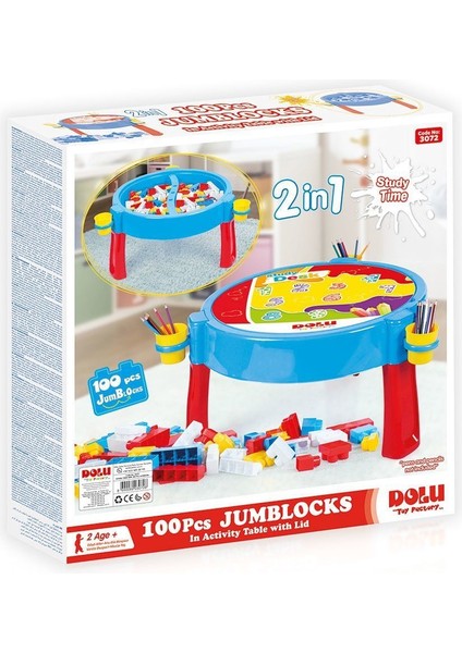 3072 Aktivite Masası 100 Parça Blok Seti ile Kız Erkek Çocuk Oyuncak Eğitici Oyuncaklar