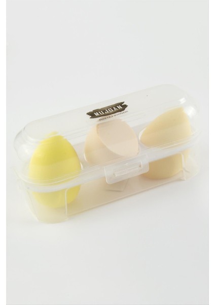 Techmrt 3 Adet Yumurta Kutulu Makyaj Süngeri-Sarı fırsatları