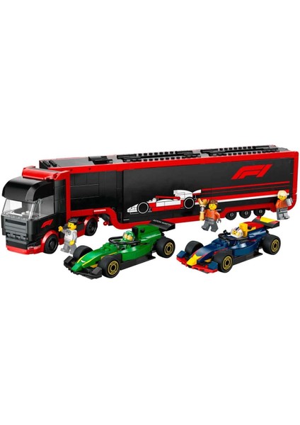 LEGO City RB20 ve AMR24 F1 Arabalı F1 Kamyonu 60445 Kız Erkek Çocuk Oyuncak Eğitici Oyuncaklar