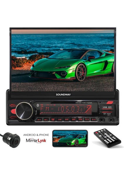 SW-9088 Indash Teyp 7 Inç 4X55 Watt Bluetooth Mirrorlink