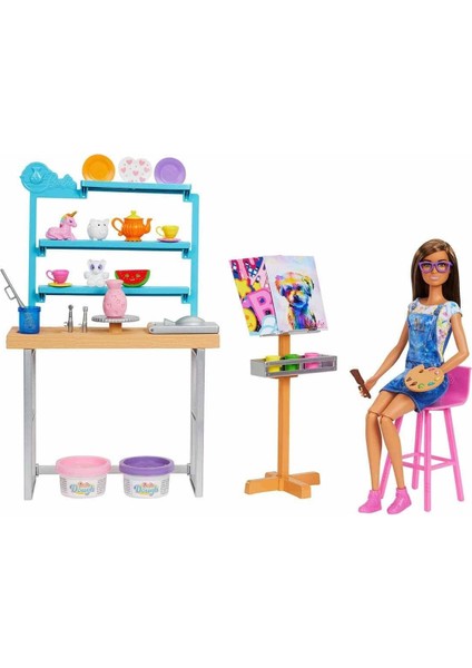 Barbie'nin Sanat Atölyesi HCM85 Kız Erkek Çocuk Oyuncak Eğitici Oyuncaklar