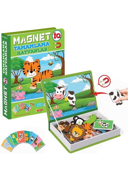 1512 Dıytoy, Magnet Tamamlama - Hayvanlar/ +3 Yaş Kız Erkek Çocuk Oyuncak Eğitici Oyuncaklar