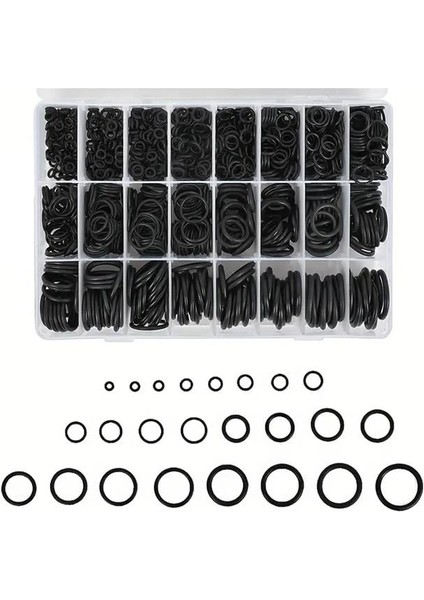 Powermaster PM-28533 800 Parça Kauçuk Conta Halka Seti O-Ring Nitril Nbr Su Geçirmez fırsatları