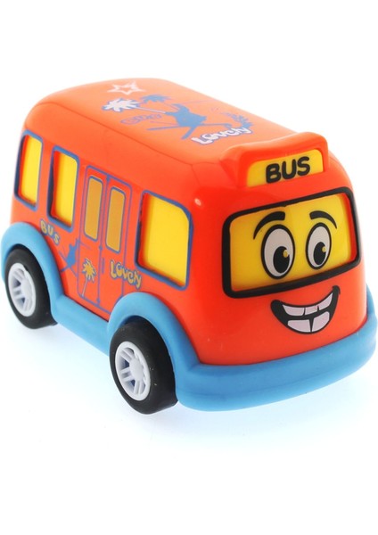 Çek Bırak Mini Sevimli Turuncu Otobüs Kız Erkek Çocuk Oyuncak Eğitici Oyuncaklar