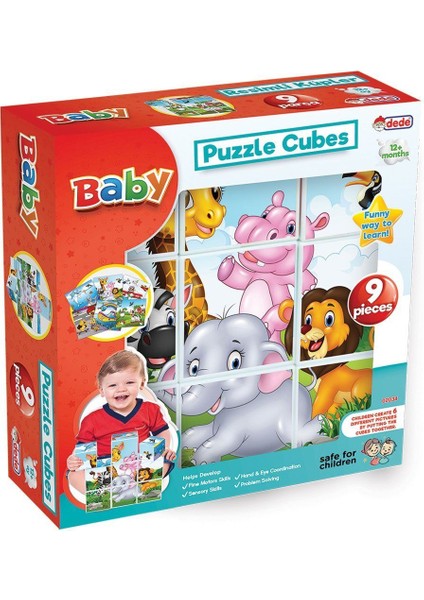 02034 Dede, Resimli Küpler 9 Parça / +1 Yaş Kız Erkek Çocuk Oyuncak Eğitici Oyuncaklar