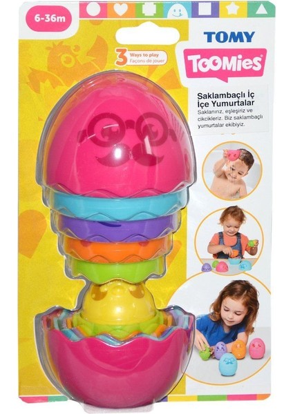 73080 Tomy, Iç Içe Yumurtalar, 6-36 Ay Kız Erkek Çocuk Oyuncak Eğitici Oyuncaklar
