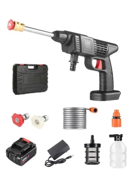 48V Şarjlı Çift Bataryalı Taşınabilir Basınçlı Yıkama Sulama Tabancası indirimleri