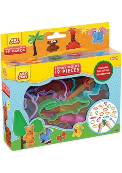 Dede Art Craft Eğlenceli Kalıplar 19 Parça Kız Erkek Çocuk Oyuncak Eğitici Oyuncaklar modelleri