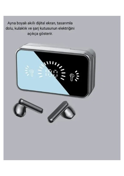 Ayna Ekranlı Bluetooth 5.1 Kablosuz Kulaklık – 3500 Mah Şarj Kutusu, Suya Dayanıklı fiyatları