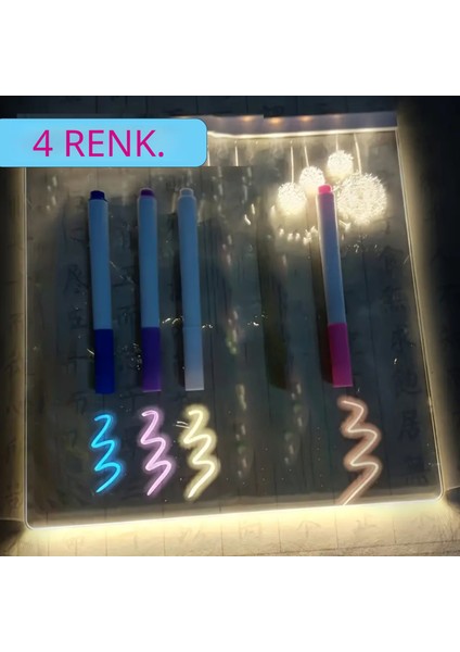 LED Işıklı 3D Akrilik Yazı Panosu – Silinebilir Mesaj & Çizim Tahtası, Usb, 4 Renkli Kalem, Masa Lambası – 15×15 cm fırsatları