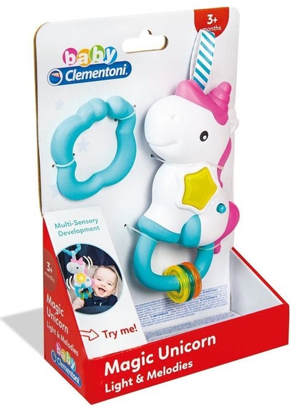 17333 Baby Clementoni Interaktif Unicorn Oyuncak / +6 Ay Kız Erkek Çocuk Oyuncak Eğitici Oyuncaklar