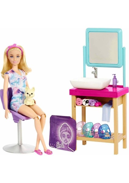 Barbie Işıltı Dolu Spa Günü Oyun Seti HCM82 Kız Erkek Çocuk Oyuncak Eğitici Oyuncaklar