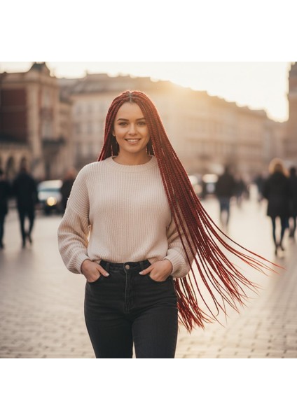 Afrika Örgüsü ve Rasta Için Sentetik Saç / Açık Kızıl