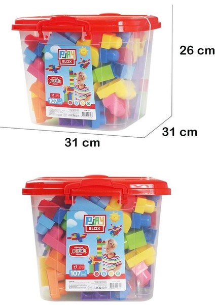 Play Blox Yapı Oyuncakları 107 Parça Kovalı Parlak Renkler Mega Blok Seti 3103 Kız Erkek Çocuk Oyunc fiyatları