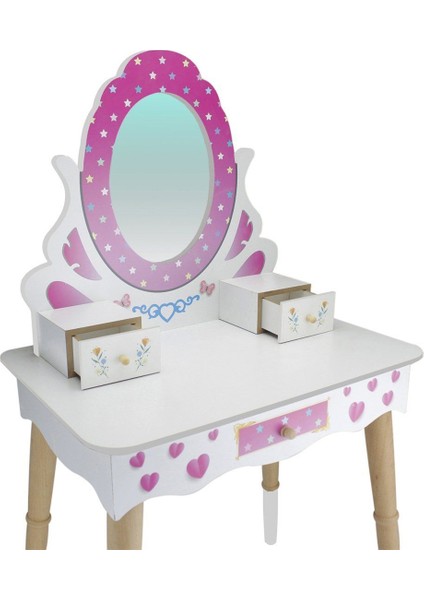 ÇG68 Okutan, Ahşap Çocuk Makyaj Masası Seti Kız Erkek Çocuk Oyuncak Eğitici Oyuncaklar fiyatları