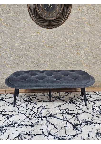 Ufo Oturak Bench - Siyah Boyalı Sivriltme Ayak - Oturak - Bench - Puf - Yatak Ucu Pufu Füme Renk 100 x 50 Boyut/ebat fiyatları