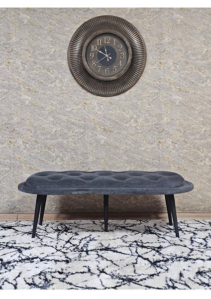 Ufo Oturak Bench - Siyah Boyalı Sivriltme Ayak - Oturak - Bench - Puf - Yatak Ucu Pufu Füme Renk 100 x 50 Boyut/ebat modelleri
