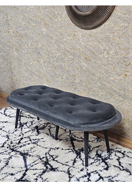 Ufo Oturak Bench - Siyah Boyalı Sivriltme Ayak - Oturak - Bench - Puf - Yatak Ucu Pufu Füme Renk 100 x 50 Boyut/ebat fırsatları
