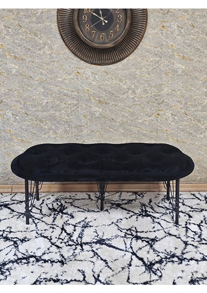Ufo Oturak Bench - Siyah Boyalı Telli Ayak - Oturak - Bench - Puf - Yatak Ucu Pufu Siyah Renk 100 x 50 Boyut/ebat fiyatları