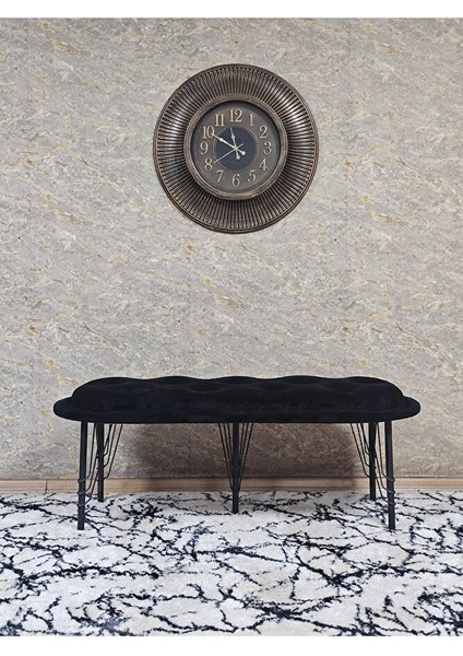 Ufo Oturak Bench - Siyah Boyalı Telli Ayak - Oturak - Bench - Puf - Yatak Ucu Pufu Siyah Renk 100 x 50 Boyut/ebat modelleri