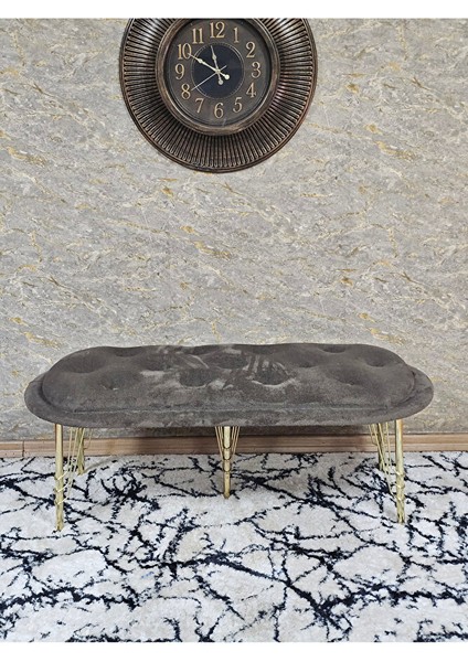 Ufo Oturak Bench - Gold Kaplama Telli Ayak - Oturak - Bench - Puf - Yatak Ucu Pufu Kahverengi Renk 100 x 50 Boyut/ebat fiyatları