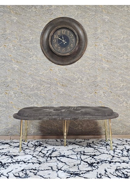 Ufo Oturak Bench - Gold Kaplama Telli Ayak - Oturak - Bench - Puf - Yatak Ucu Pufu Kahverengi Renk 100 x 50 Boyut/ebat modelleri