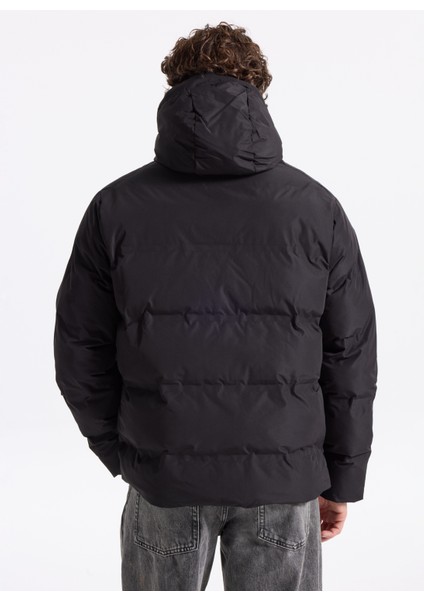 Siyah Erkek Mont 12278749_JJESOHO Puffer Hood Sn