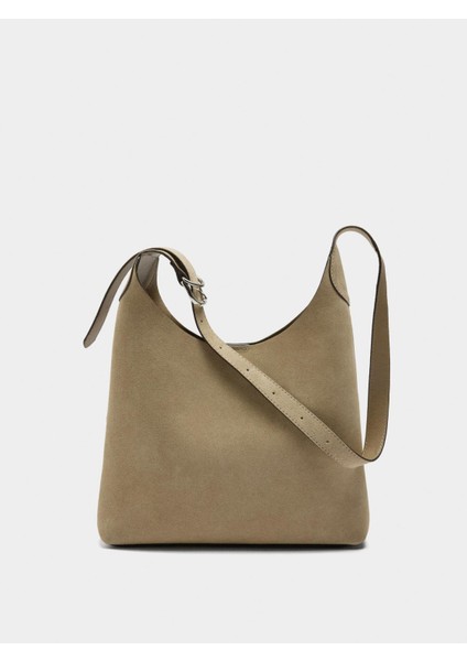 %100 Süet Deri Omuz Çantası