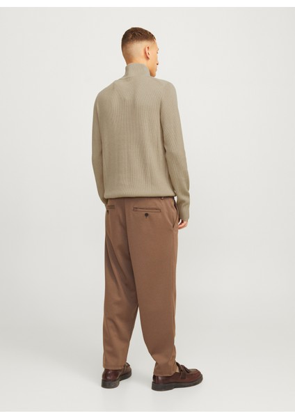 Bisiklet Yaka A-Form Fit Bej Erkek Kazak 12257773_JJEPERFECT Knıt Half Zıp S indirimleri