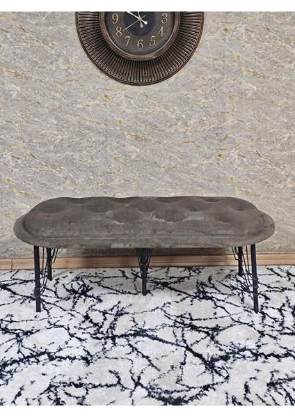 Ufo Oturak Bench - Siyah Boyalı Telli Ayak - Oturak - Bench - Puf - Yatak Ucu Pufu Kahverengi Renk 100 x 50 Boyut/ebat fiyatları