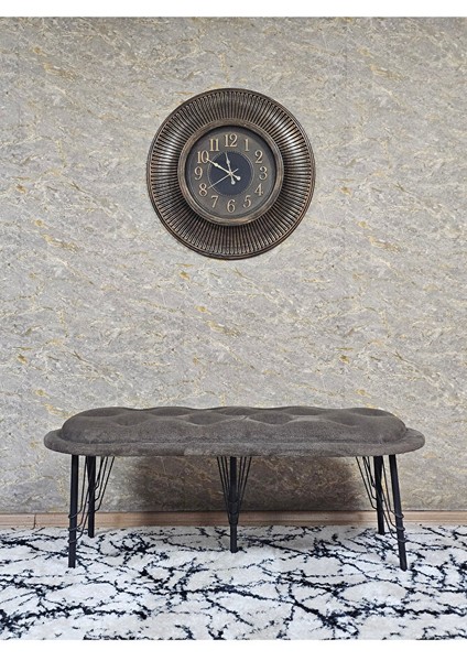 Ufo Oturak Bench - Siyah Boyalı Telli Ayak - Oturak - Bench - Puf - Yatak Ucu Pufu Kahverengi Renk 100 x 50 Boyut/ebat modelleri