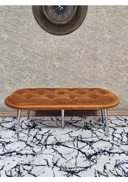Ufo Oturak Bench - Krom Kaplama Sivriltme Ayak - Oturak - Bench - Puf - Yatak Ucu Pufu Turuncu Renk 100 x 50 Boyut/ebat fiyatları