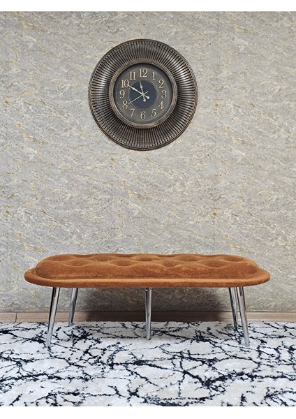 Ufo Oturak Bench - Krom Kaplama Sivriltme Ayak - Oturak - Bench - Puf - Yatak Ucu Pufu Turuncu Renk 100 x 50 Boyut/ebat modelleri